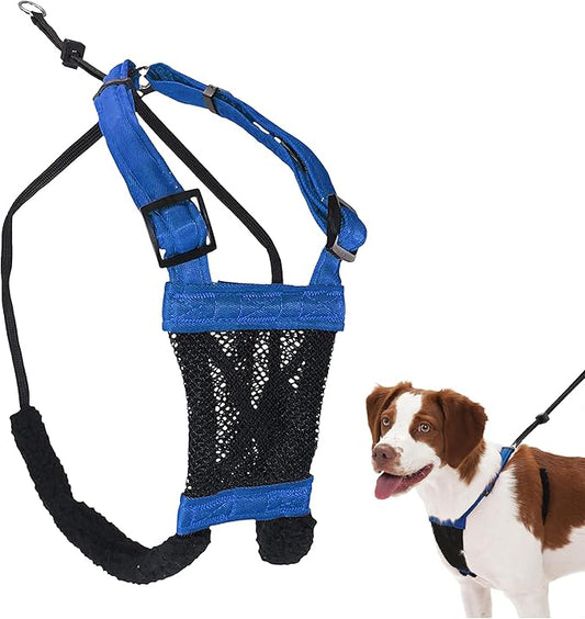 Sporn No Pull Dog Harness, Durable Nylon Mesh Harness for Medium Dogs, No Choke Design, Padded Restraint Sleeves, Adjustable Fit, Easy On/Off, Ideal for Medium Breeds, Blue