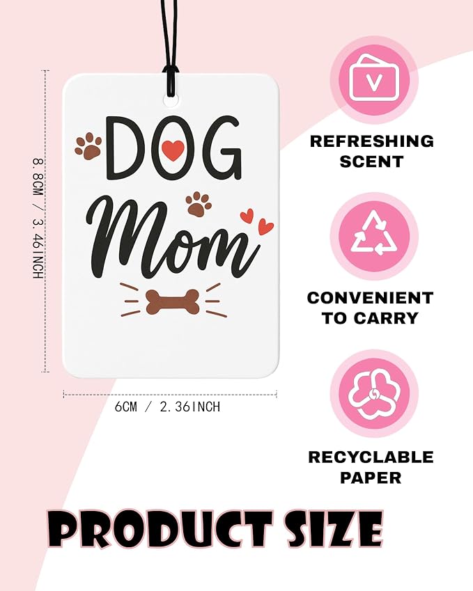 Dog Orange Citrus Car Air Freshener 4pcs, Dog Mom Owner Lovers Gifts, Pet Lovers Gifts Hanging Scents Car Accessories Interior Mirror Decor for Women Men
