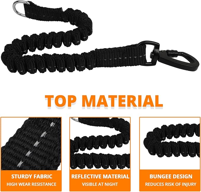 jenico Long Dog Leash 50FT: Heavy Duty Nylon Rope Leashes for Dogs Training with Reflective Threads Bungee and Padded Handle - Dog Lead for Large Small Medium Dogs Outside Walking Hiking