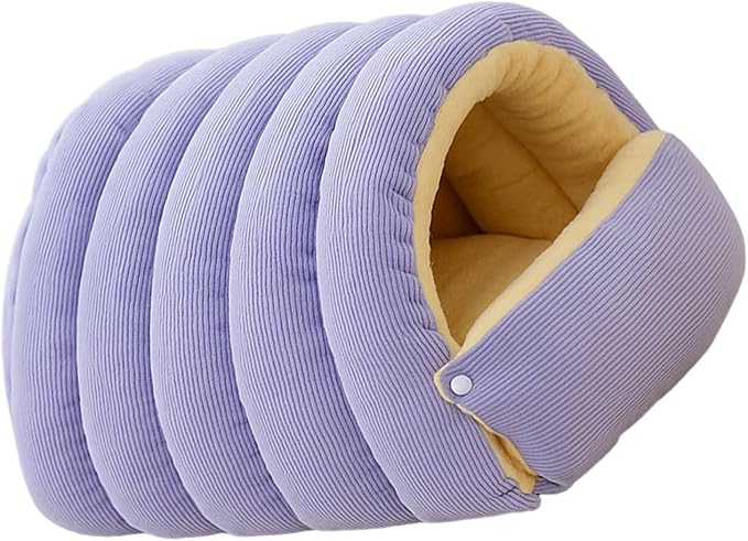 Plush Pet Cave Bed with Removable Cushion, Winter Warm Hideaway for Cats & Dogs, Cozy Washable Safe Haven