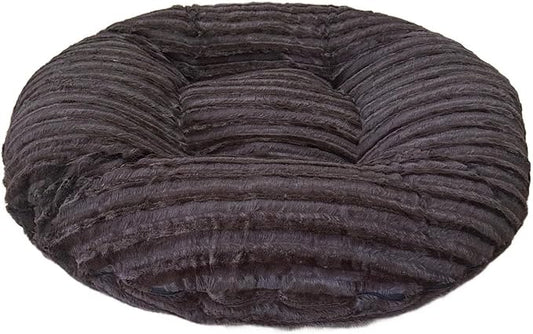 Bessie + Barnie Bagel Bed for Dogs and Cats – Round Pet Bed with 360-Degree Zipper, Waterproof Liner, Machine Washable Cover, Eco-Friendly Polyfill – Plush Donut Puppy Bed for Dogs