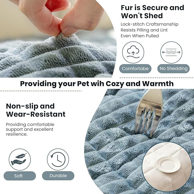 Couch Cover for Dogs Washable, Non-Slip Pet Couch Covers for Sofa, Fuzzy Dog Couch Cover Blanket Thick Soft Plush for Furniture Protector (Blue Gray, 27.6" x 47.2"/70 x 120cm)