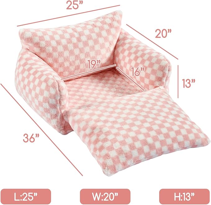 Hollypet Cat Bed Fluffy Plush Multifunctional Double-Layer Machine Washable Soft Warming Kitty Pet Couch Orthopedic Nest Beds for Small Cats Kitten and Dogs up to 13lbs, Pink and White(25x20x13 inch)