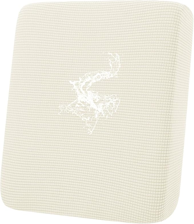 hyha Waterproof Couch Cushion Covers for Pets, Non Slip Sofa Cover for Dogs Washable, Soft Thick Stretch Jacquard Fabric, Sofa Slipcovers with Elastic Bottom (1 Piece for Backrest M, Cream White)