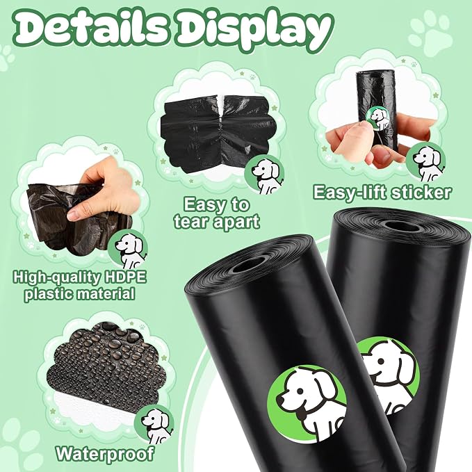 Sherr 4000 Counts Dog Poop Bags Bulk Leak Proof Dog Waste Bags for Puppy Pets Poop Outdoor Walking and Travel, 200 Rolls