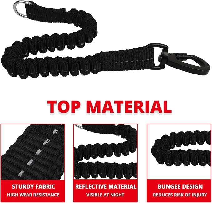 Long Dog Leash 20 FT: Heavy Duty Rope Leashes for Dogs Training with Swivel Lockable Hook Reflective Threads Bungee and Padded Handle - Dog Lead for Large Small Medium Dogs Outside Walking Hiking Red