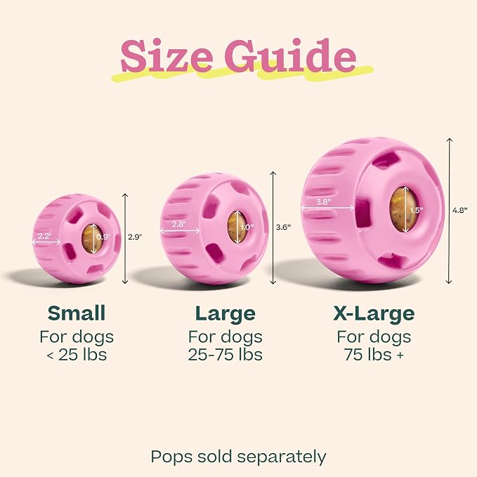 WOOF Party Pupsicle - Long-Lasting Interactive Dog Toys for Boredom - Low-Mess Design - Birthday Gifts for Dogs - Large Dog Toys - Party Pink