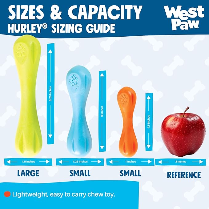 WEST PAW Zogoflex Hurley Dog Bone Chew Toy – Floatable Pet Toys for Aggressive Chewers, Catch, Fetch – Bright-Colored Bones for Dogs – Recyclable, Dishwasher-Safe, Non-Toxic, Large, Granny Smith