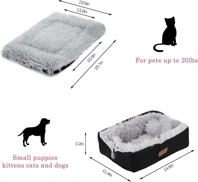 Self Warming Cat Bed, Foldable Self Heated Cat Mat Extra Warm Thermal Heating Pet Pad 24 x 20 inch for Indoor Outdoor Cats, Non-Slip Bottom Washable Non Electric Black
