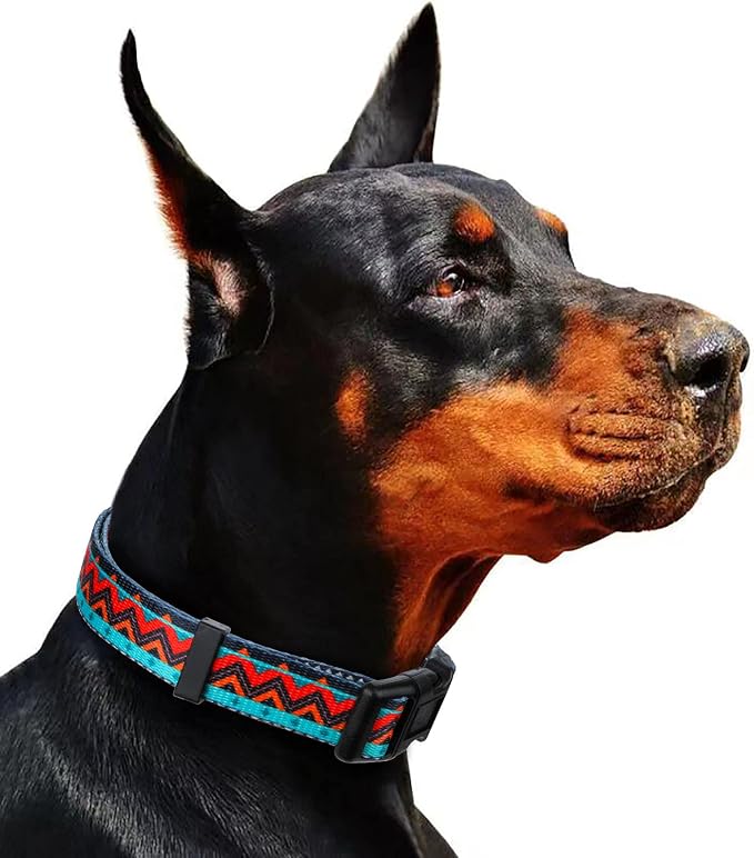 Tribal Dog Collar Aztec Pattern Adjustable Collars Medium Geometric