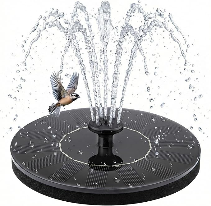 Yeomi Solar Fountain, Floating Solar Water Pump for Bird Bath, Outdoor Water Fountain No Battery or Electricity Needed, Easy to Use for Garden, Pond, Patio