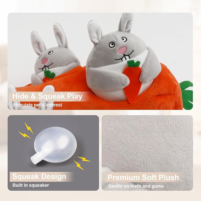 IFOYO Hide and Seek Dog Puzzle Toys, Plush Interactive Puppy Toys for Small, Medium Dogs, Easter Puppy Essentials