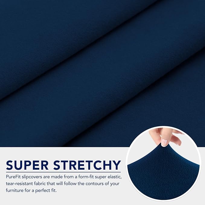 PureFit 100% Dual Waterproof Couch Cover Slipcovers for Couches and Sofas - Stretch Non Slip Fleece Sofa Covers Washable, Leakproof Furniture Protector for Kids, Pets, Dog (Oversized Sofa, Navy)