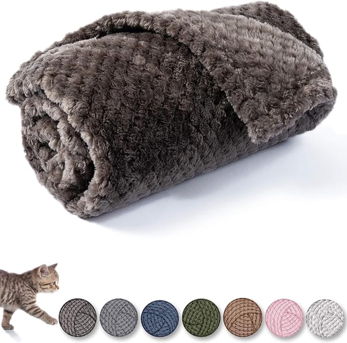 Pet Blanket for Dogs or Cats - Warm Soft Fuzzy Plush Fleece Throw for Puppy, Kitten, Small, Medium, Large Pets - Bed, Couch, Sofa, Travel (M/32" x 40", Dark Grey)
