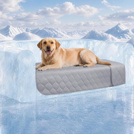 Luciphia Waterproof Cooling Mat for Dogs Couch Cover Q-MAX>0.5, Leakproof Pet Pad Non-Slip Throw Blanket for Cat Puppy Crate Bed Protector Outdoor (Cloud Grey, 30x70 inches)
