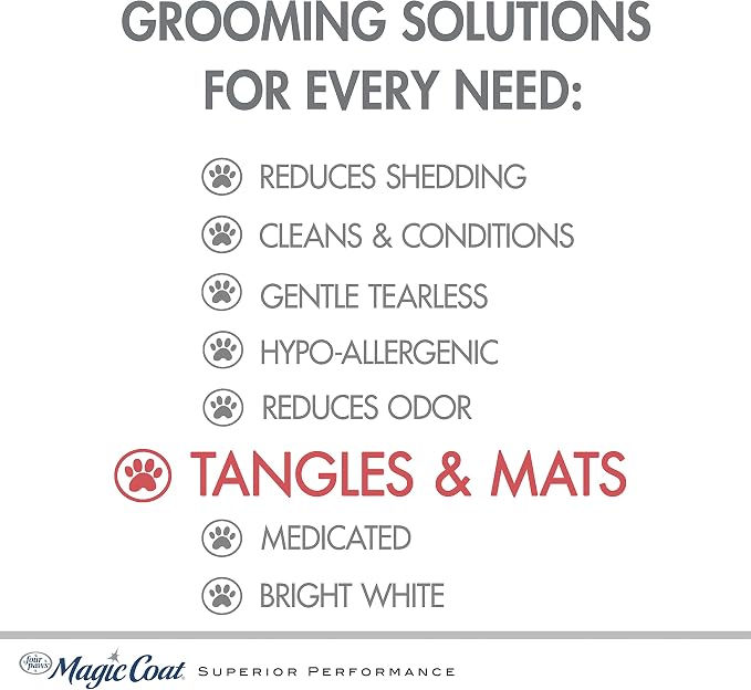 Four Paws Magic Coat Tangles and Mats Dog Grooming Shampoo, Violet Scent, 16 Ounce Bottle