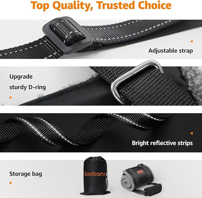 LOOBANI Portable Dog Sling for Back Legs, Hip Support Harness to Help Lift Dogs Rear for Canine Aid and Old K9 Cruciate Ligament Rehabilitation