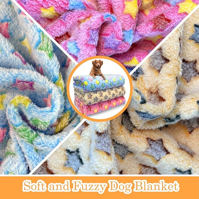 Dog Blankets for Small Medium Large Dogs, 3 Pack Dog Blanket Washable 23" x 16", Gifts Puppy Essentials, Fuzzy Soft Pet Mat Throw Cover for Kennel Crate Bed,Cat Blanket, Blankets for Dogs, Pet Blanket