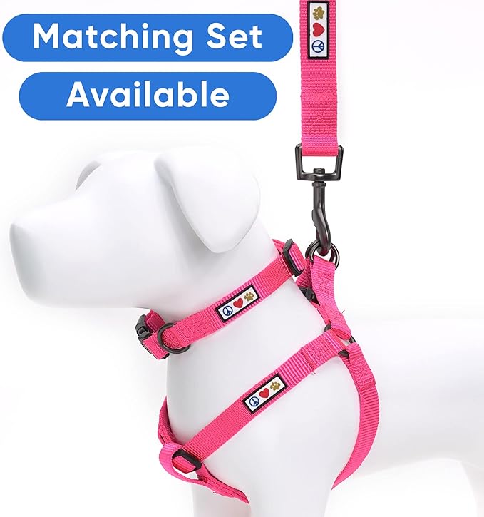Pawtitas Solid Step-in Dog Harness – Adjustable No-Pull Vest for Puppies to Seniors, Safe & Comfortable L Pink