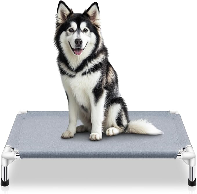 Outdoor Elevated Dog Bed, Dog Cots Beds for Large Dogs, Portable Cooling Raised Dog Beds for Large Dogs for Indoors, Outdoors, Beach