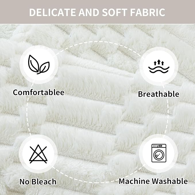 Plush Warm Sofa Covers Washable, Funny Fuzzy Couch Cover for Dogs Washable, Non-slip Couch Covers for Sectional Sofas, Soft Sofa Slipcover for Pet & Kid(1PC, Beige White, 36"×94", Single Seater)