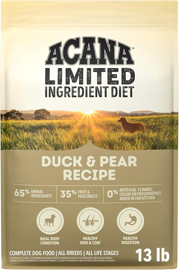 ACANA Singles Limited Ingredient Grain Free High Protein Dry Dog Food Duck & Pear Recipe 13lb Bag