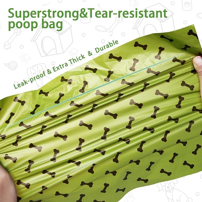 HZDHCLH Poop Bags for Dogs Leak Proof Extra Thick Dog Poop Bags, Green Bones 8 Rolls 9" x 13" Lavender Scented Pet Waste Bag, 120 Count