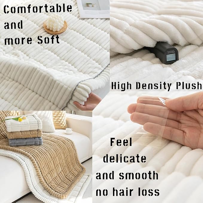 Mitid Sofa Cover Fuzzy Couch Cover for Pet, Couch Covers for Dogs Washable Non-Slip Sofa Slipcover Cushion Protector Pets Friendly Mat