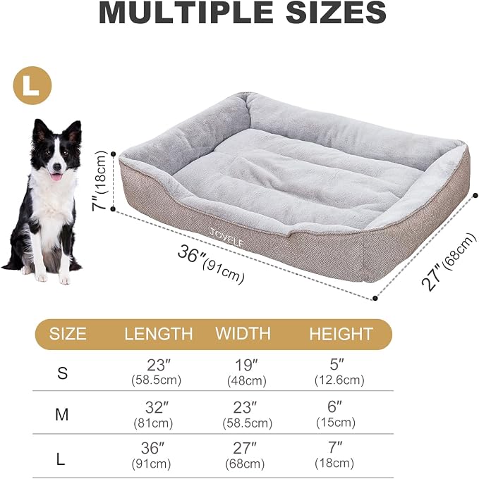 JOYELF Rectangle Dog Bed Calming Cat Bed Sofa, Cute Fluffy Pet Couch Bed for Dogs and Cats - Large(Upgraded Version)