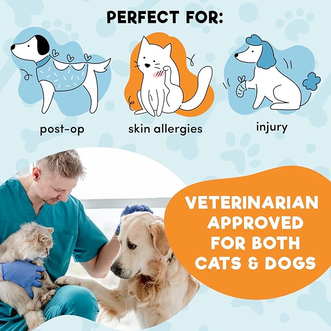 BENCMATE Inflatable Dog Cone Collar Alternative, Soft Dog Cone for Small Medium Large Dogs and Cats, Neck Recovery ECollar Donut Collar After Surgery (Large, Flag)