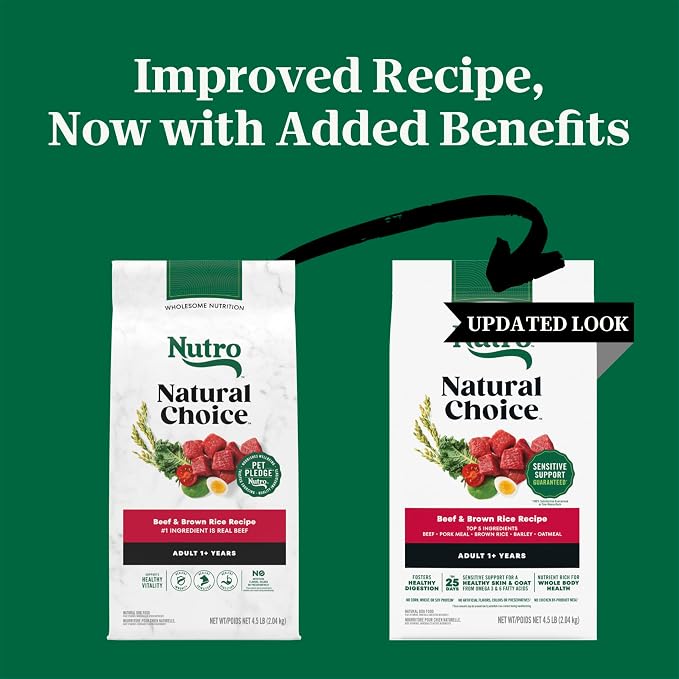 Nutro Natural Choice Dry Dog Food, Adult Dog Food Dry Beef and Brown Rice Recipe, 4.5 lbs.