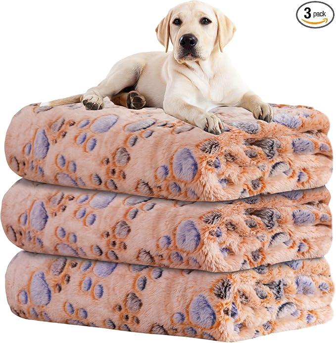 Rezutan 1 Pack 3 Blankets for Dogs, Dog Blanket for Small Pet Cat, Premium Soft Fluffy Suitable for Dog Kennels & Beds, Gifts Puppy Blanket Essentials, 30x20inch, Brown