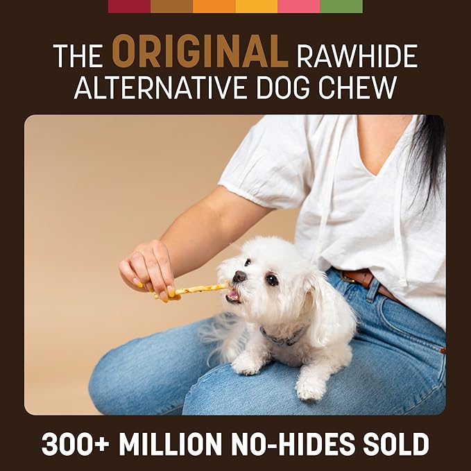 Earth Animal No Hide Stix - Long Lasting Rawhide Free Small Dog Chews Sticks, Venison - 10 Count