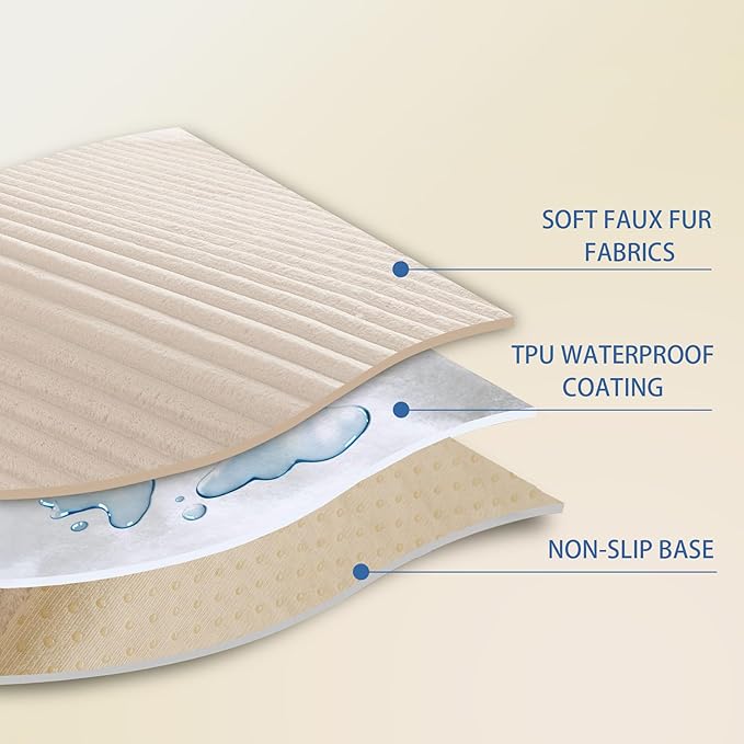HAOMAIJIA Waterproof Couch Cover for Dogs Washable,Faux Fur Pet Couch Covers for Sofa,Soft Dog Bed Cover Non-Slip Couch Covers for 3 Cushion Couch Sofa Pet Friendly (Off White, 35" x 62")