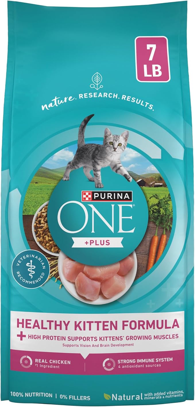 Purina ONE High Protein, Natural Dry Kitten Food, +Plus Healthy Kitten Formula - 7 lb. Bag