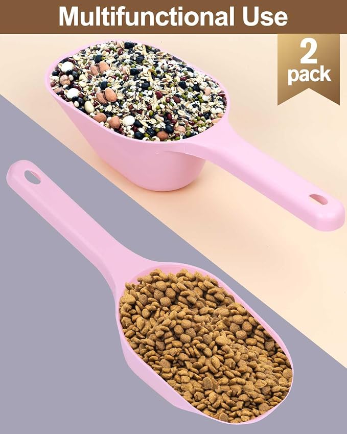 Dog Food Scoop, 1 Cup Pet Food Scoop With Measuring Lines (pink)
