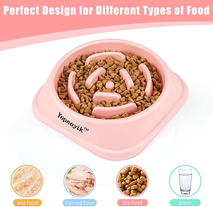 Yopnoyik Slow Feeder Dog Bowls for Healthy Eating, Non-Slip and Anti-Choking Design, Reduces Bloating & Overeating for Large Dogs, Easy to Clean