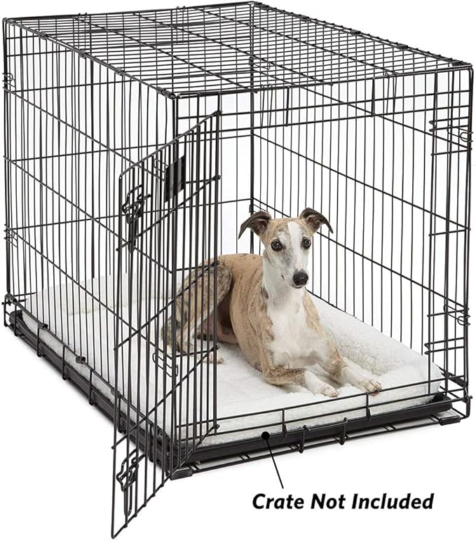 MidWest Homes for Pets QuietTime Dog Bed - White Fleece Bolster, Ultra-Soft and Machine Washable, Fits 36-Inch Crates and Carriers, for Medium to Large Breed Dogs