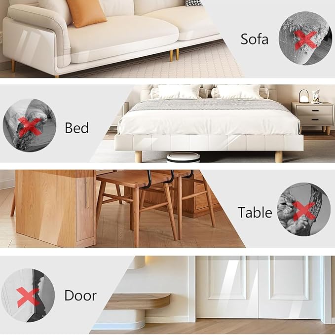 [Thicken Vinyl] Cat Scratch Furniture Protector, 165"x15" Couch Protector from Cat Claws, Single-Sided Sticky Anti Scratch Furniture Protector,Extended Size Protects More Furniture+50 Fixing