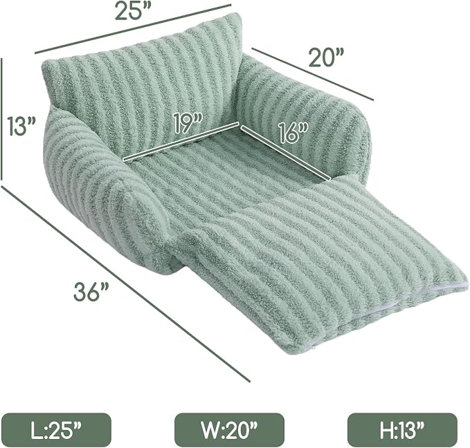 Hollypet Cat Bed Fluffy Plush Multifunctional Double-Layer Machine Washable Soft Warming Kitty Pet Couch Orthopedic Nest Beds for Small Cats Kitten and Dogs up to 13lbs, Light Green(25x20x13 inch)