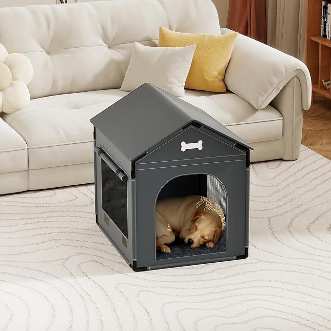 Large Dog House Indoor Outdoor Dog Kennel Bed Mat with Cushion for Small Medium Dogs Cats, Cozy Cooling Cat Nest Puppy Cave Sofa Pet Products Easy Assembly