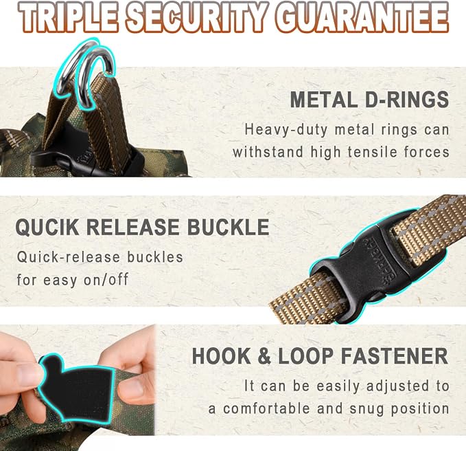 Dog Harness Step in Dog Vest Harness, Reflective Adjustable Puppy No Pull Harness Breathable Soft for Small and Medium Dogs Cats, Camo, XXS