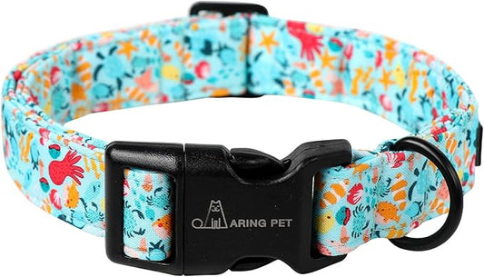 ARING PET Summer Dog Collar, Cute Blue Submarine World Doggy Collars for Puppy Small Medium Large Boy Girl Dogs Pet, for Daily Photos Outdoor Beach Walking Picnic, XS