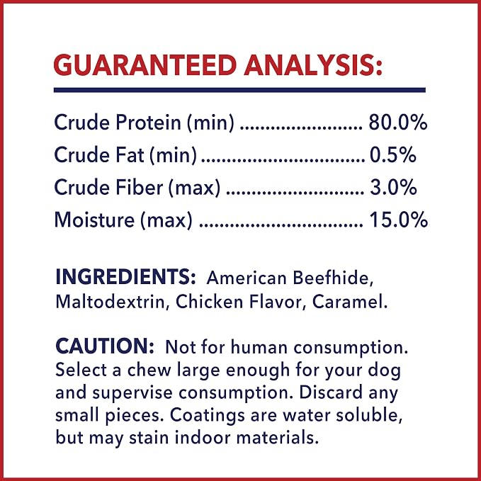 Pet Factory American Beefhide 4-5" Knotted Bones Dog Chew Treats - Chicken Flavor, 8 Count/1 Pack