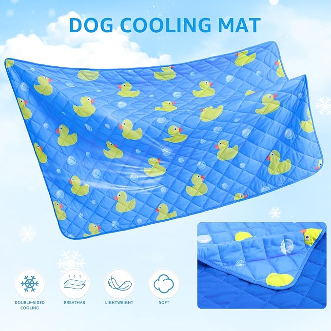 SCENEREAL Dog Cooling Mat for Small Meduim Breeds Dogs, 28"x40" Reversible Self- Cooling Mat for Summer Heat, Ice Cool Soft Pet Throw Blanket Use in Couch, Car, Seat, Bed- Machine Washable
