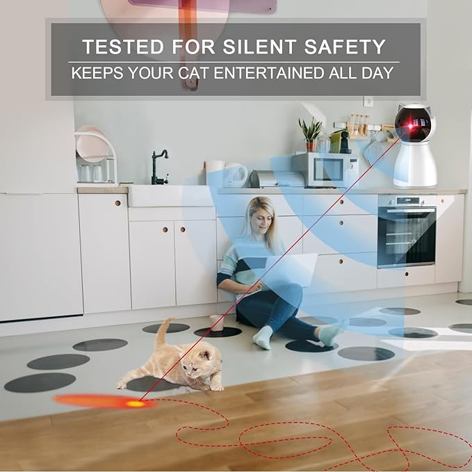 YVE LIFE Cat Toys Laser for Indoor Cats,The 4th Generation Real Random Trajectory Motion Activated Rechargeable Automatic Cat Laser Toy,Interactive Cat Toys for Bored Indoor Cats/Kittens