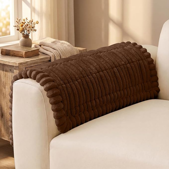 decorUhome Couch Cover for Dogs, Non-Slip Fuzzy Pet Sofa Cover for Seat, Backrest & Armrest, Soft Washable Pet-Friendly Sofa Protector, Brown, 27.6" x 27.6"