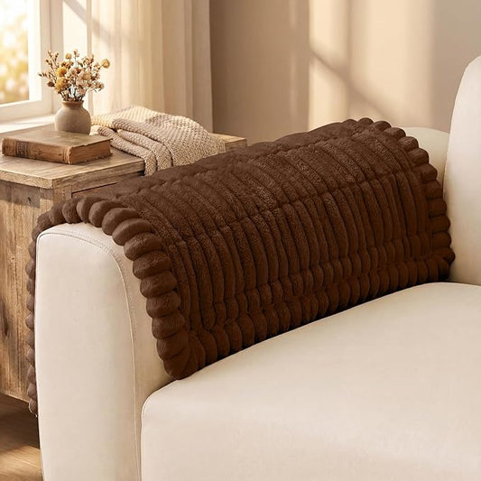 decorUhome Couch Cover for Dogs, Non-Slip Fuzzy Pet Sofa Cover for Seat, Backrest & Armrest, Soft Washable Pet-Friendly Sofa Protector, Brown, 27.6" x 27.6"