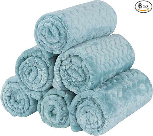 BVAGSS 6 Pack Small Dog Blanket, Super Soft Warm Pet Cover Blankets, Wheat Ears Print Puppy Fleece Flannel Blanket for Small Medium Dogs and Cats MW003