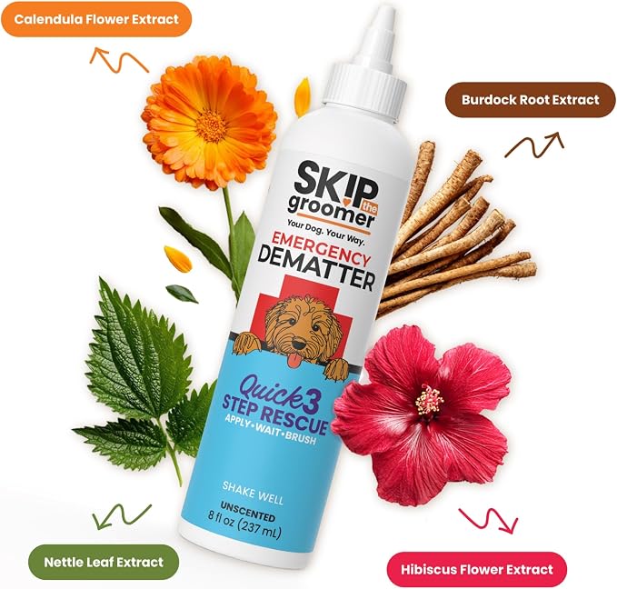 Emergency Dematter Cream for Dogs – Dematting Cream for Goldendoodles, Poodles & Doodles, Helps Remove Tight Mats & Tangles, Apply Wait Brush Technique, At-Home Grooming – 8 oz